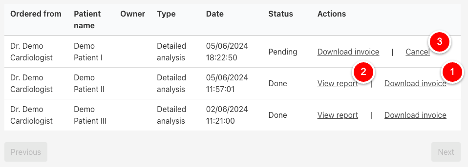 Report orders anotated