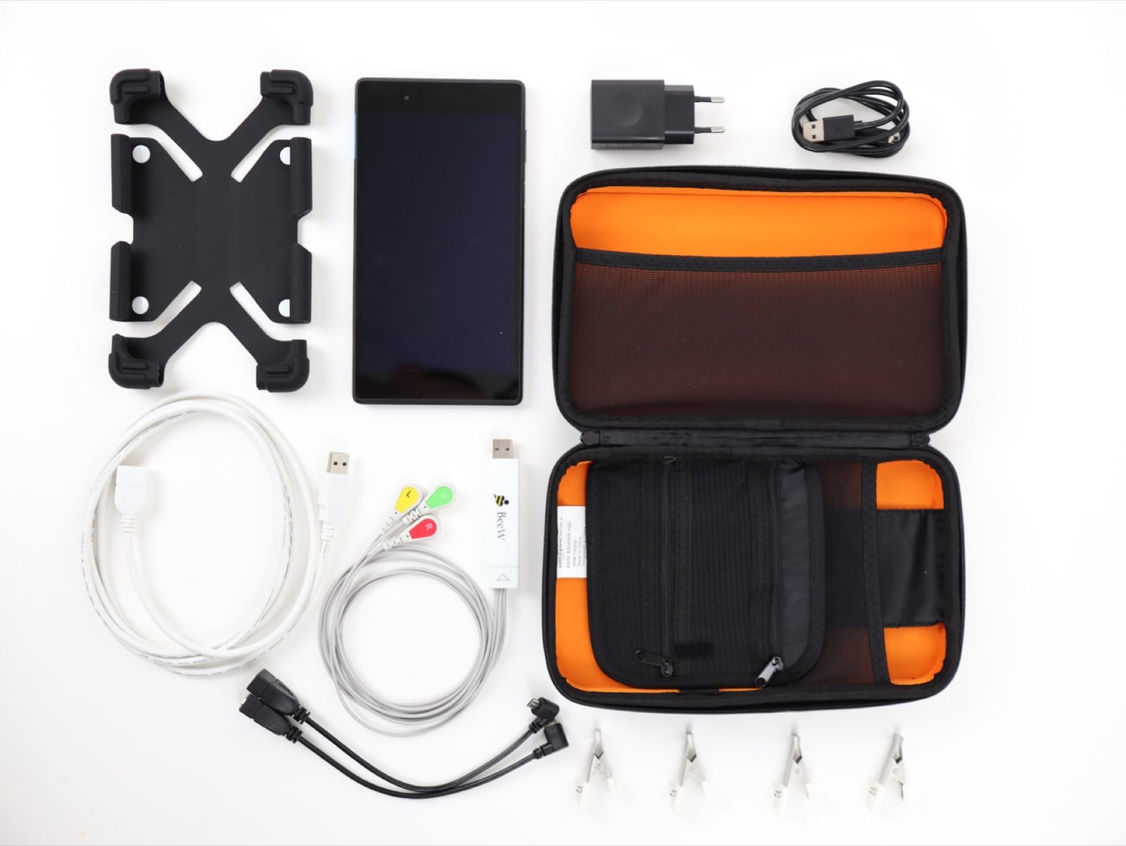 Contents of the Beecardia ECG kit